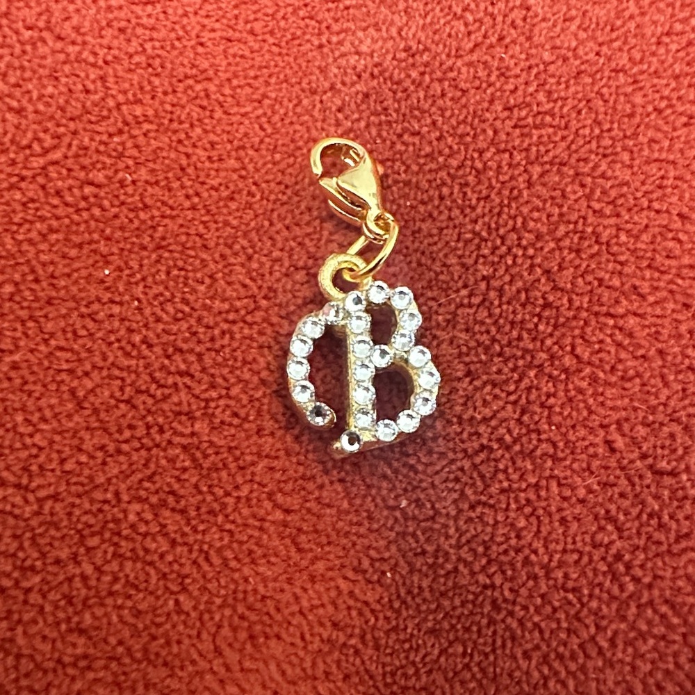 Swarovski Crystal and Gold Letter Charm